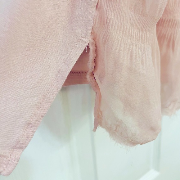 raw cut Vera Wang chiffon shirred layer knit back - Picture 11 of 12